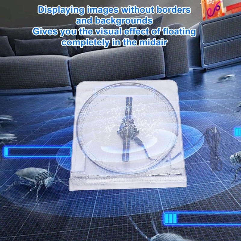 Tangxi 5.5 Inch 3D Hologram Fan, 2000x128 Resolution Holographic Projector with 128 LED Beads APP Control, for Shop Party Bar Advertising Display - Image 3
